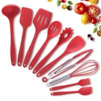 10 Pieces Cheap China Set of Kitchen Utensils Silicone