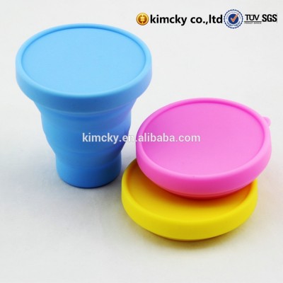 Portable and Eco friendly silicone foldable cups with lids